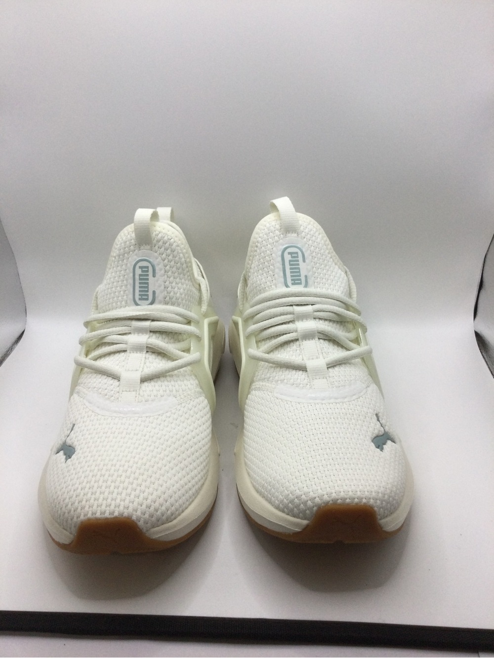 Puma White Knit Slip-On Sneakers with Gum Outsole - Picture 1 of 8